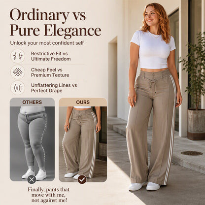 【S-2XL】👖Dámské kalhoty se širokými nohavicemi a stahovací šňůrkou